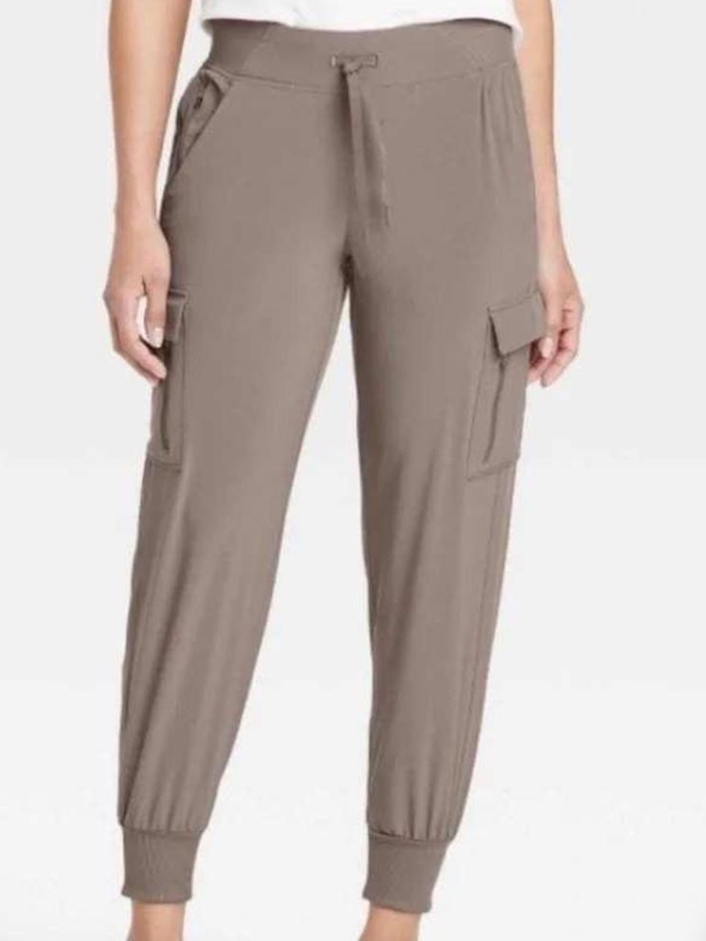 All in motion NWT XS (S good) Taupe 4 way stretch UPF Cargo Jogger Track Pants